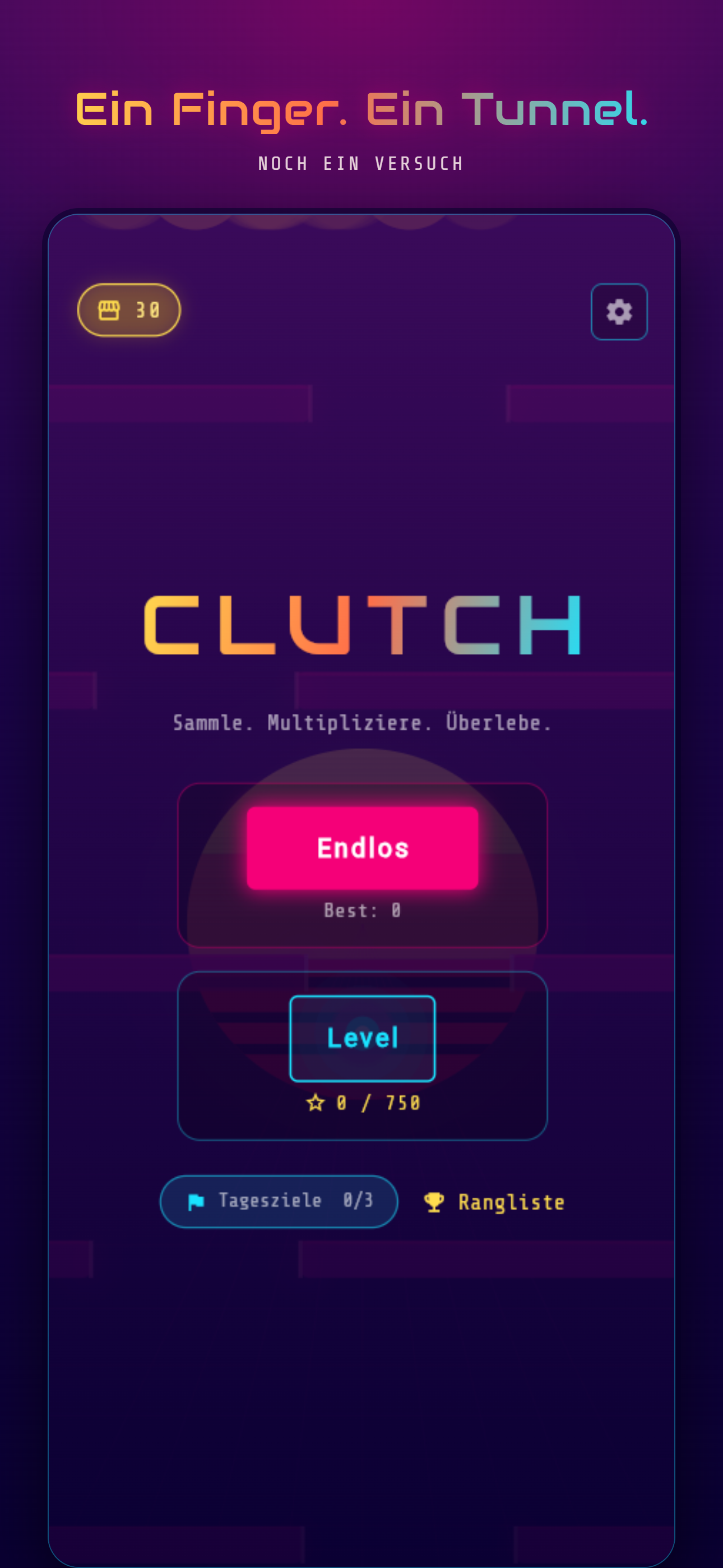 Clutch Startbildschirm